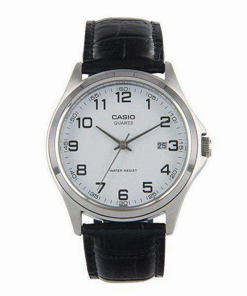 Casio MTP-1183E-7BDF Black Leather Strap Watch for Men