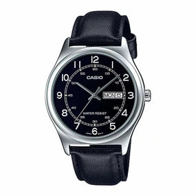 Casio MTP-V006L-1B2 Black Leather Watch for Men