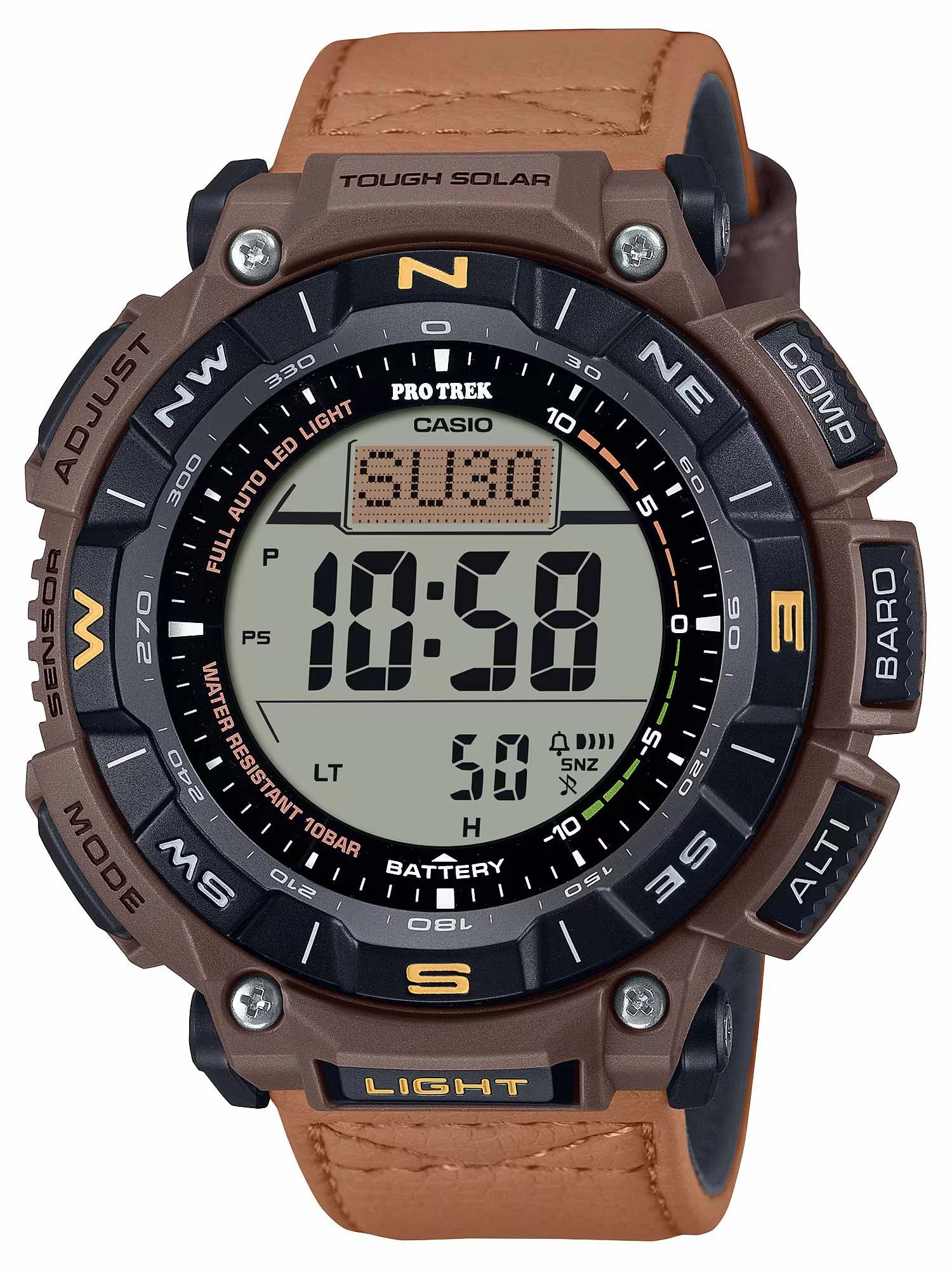 Casio Protrek CLIMBING COYOTE BROWN Triple Sensor Solar Mens Watch PRG340L-5
