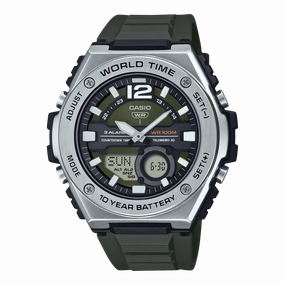 Casio Standard Black Resin Band Green Dial Watch MWQ100-3A