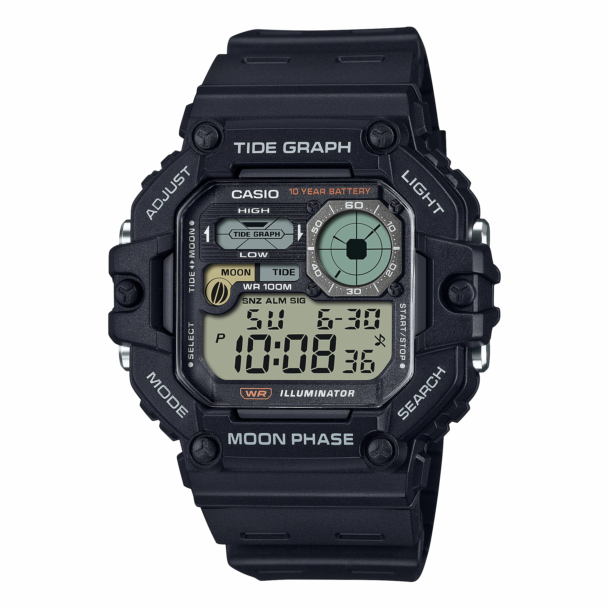 Casio Timeless Black Resin Band Watch with Precision Timekeeping WS1700H-1A
