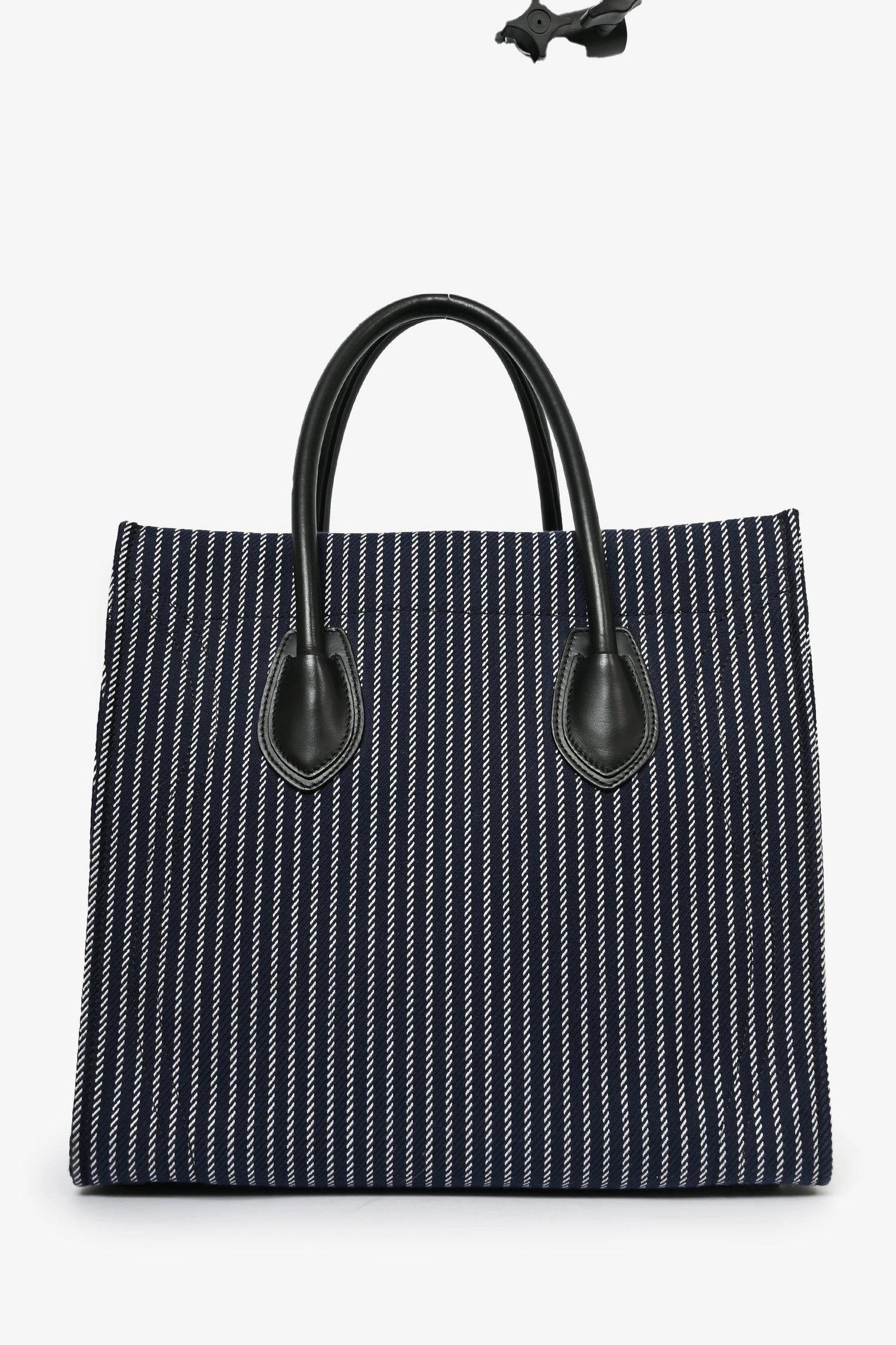 Celine 2015 Navy Blue Striped Canvas Phantom Cabas Tote
