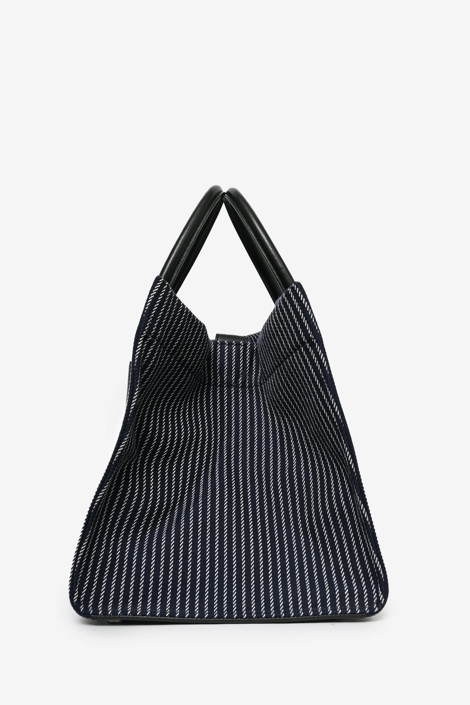 Celine 2015 Navy Blue Striped Canvas Phantom Cabas Tote