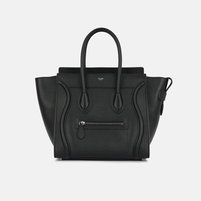 Celine Celine - Micro Luggage Tote - Black Calfskin SHW - Pre-Loved