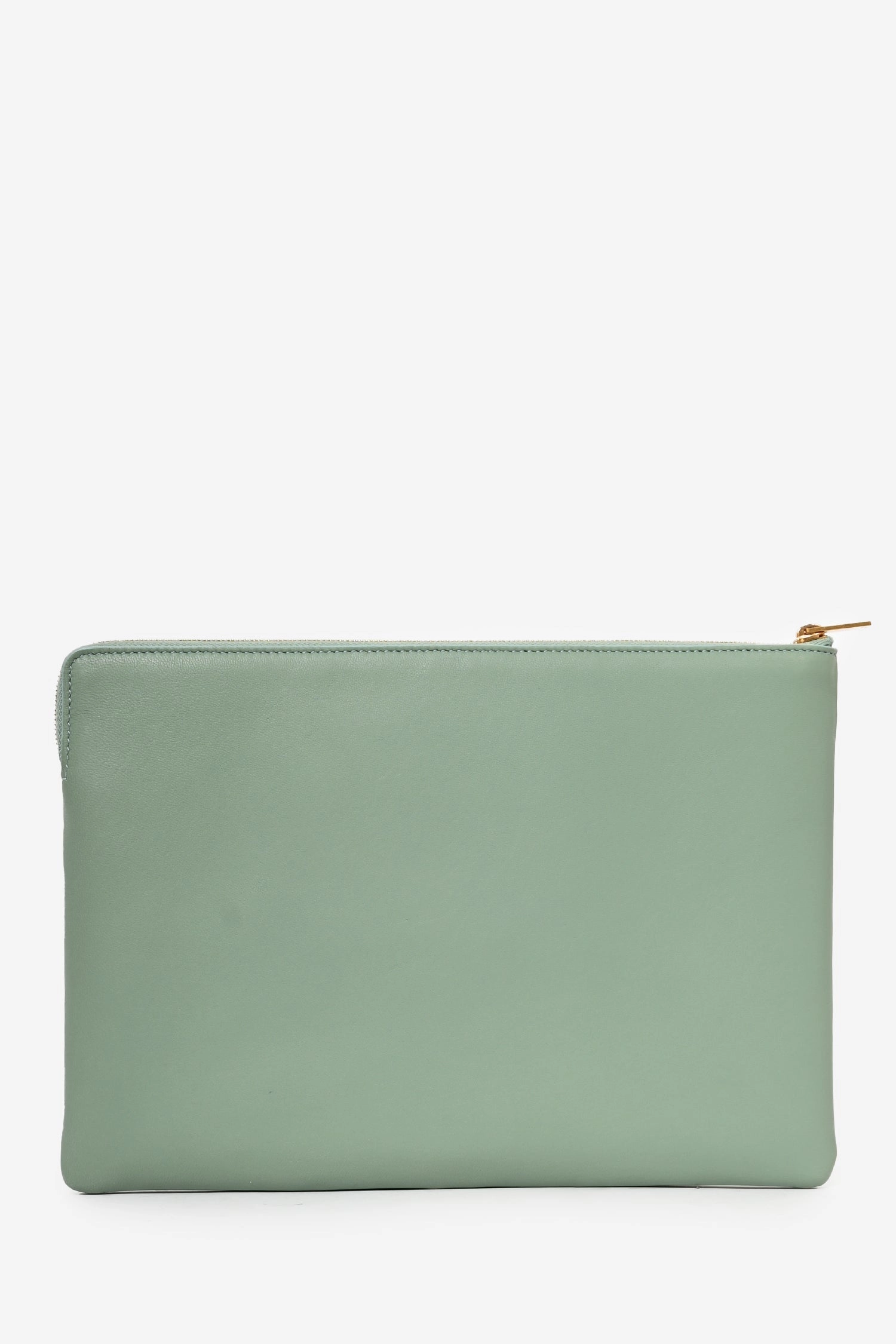 Celine Clear PVC Logo Tote with Green Leather Pouch