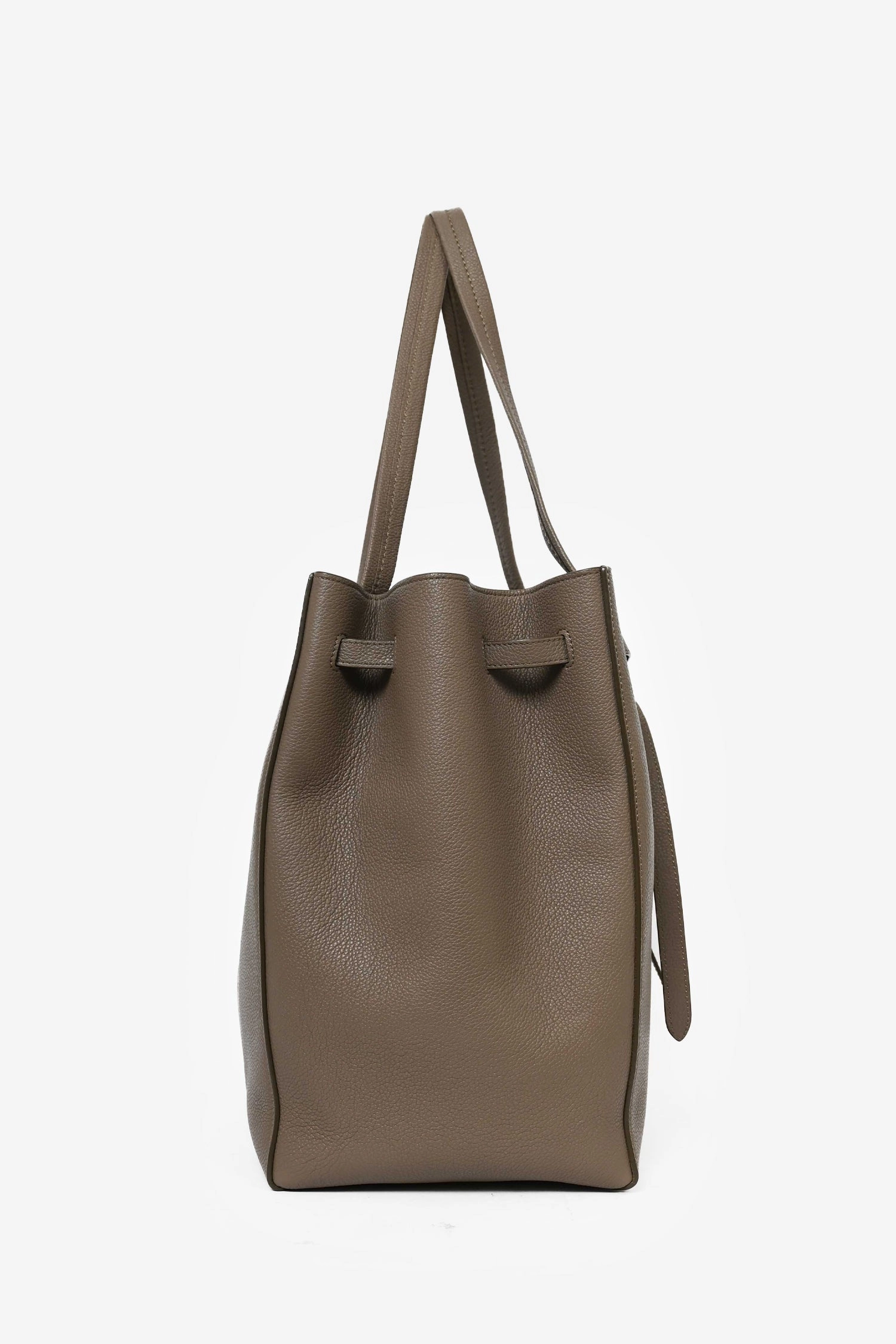 Celine Dark Grey Grained Leather Phantom Cabas Bucket Bag