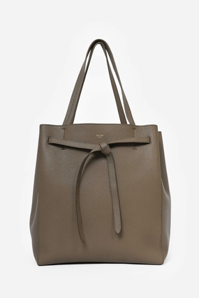 Celine Dark Grey Grained Leather Phantom Cabas Bucket Bag
