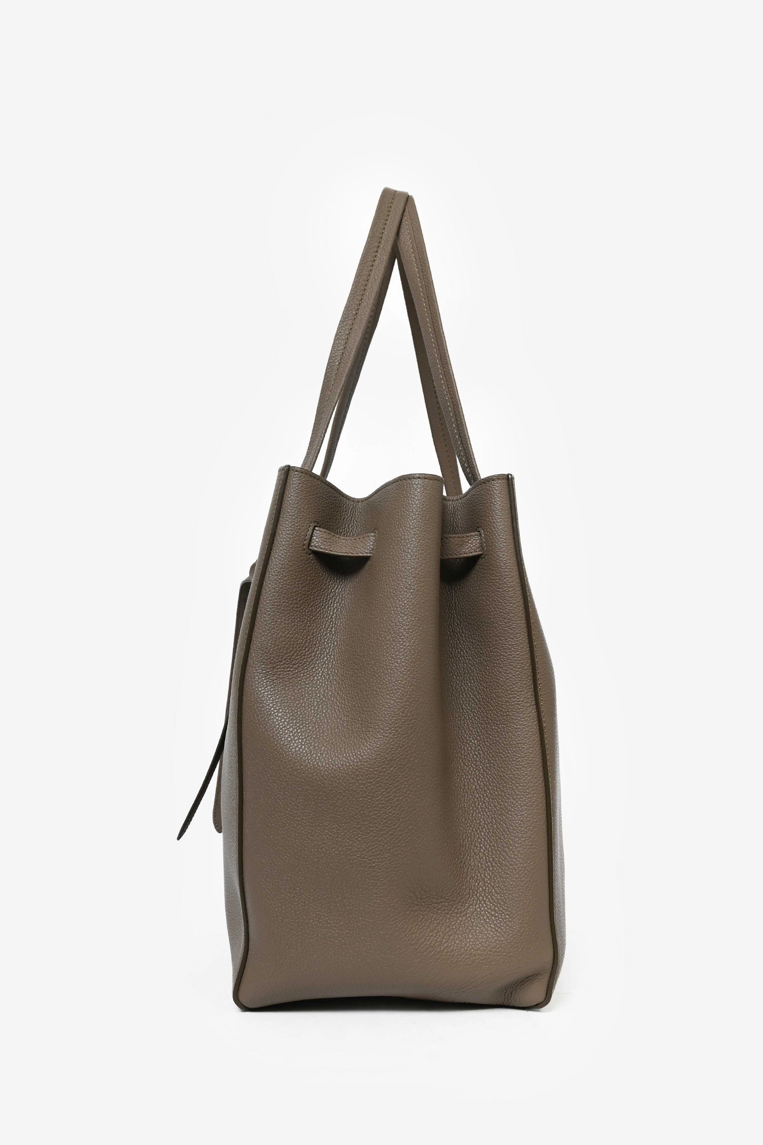 Celine Dark Grey Grained Leather Phantom Cabas Bucket Bag