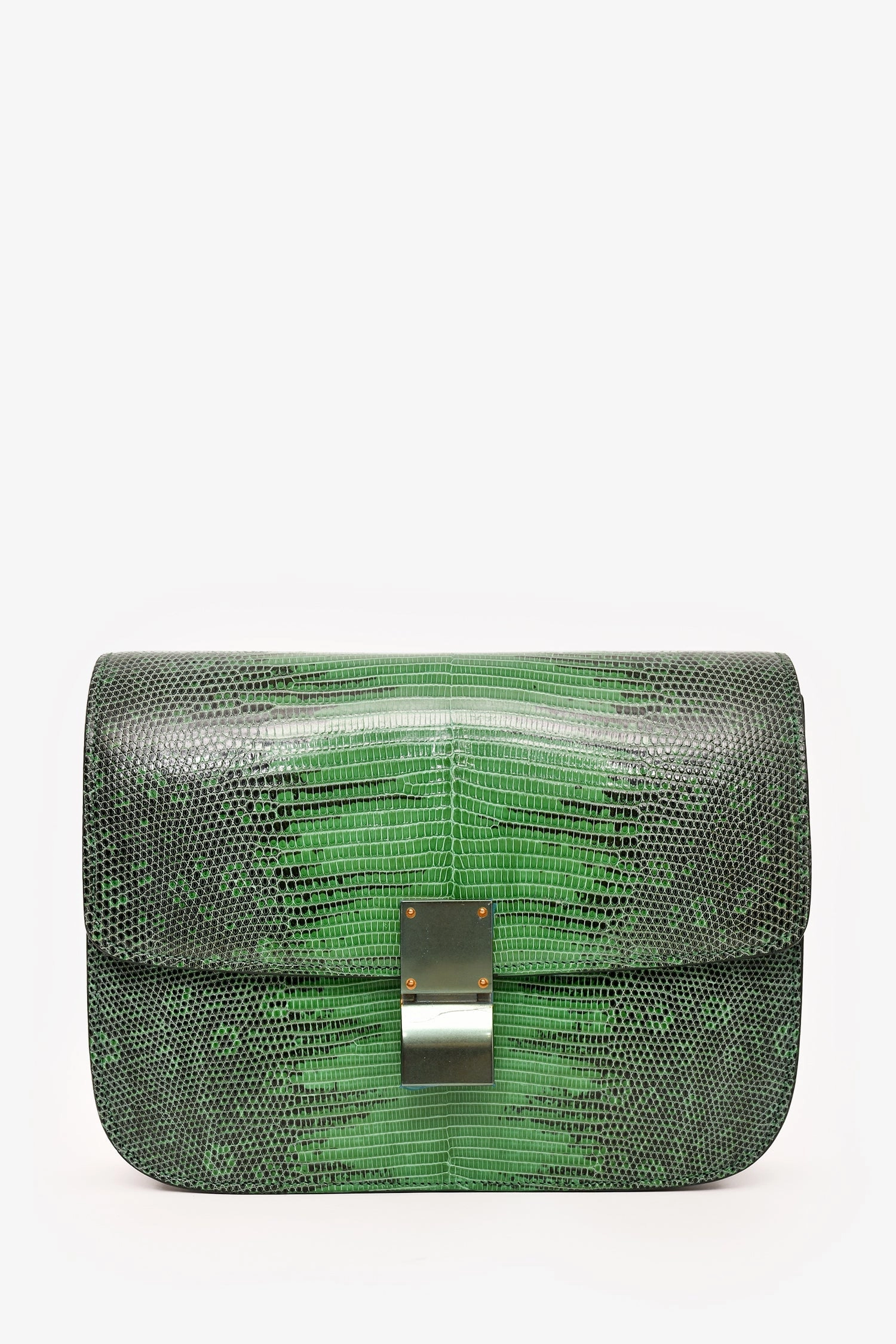 Celine Green Lizard Medium Box Bag