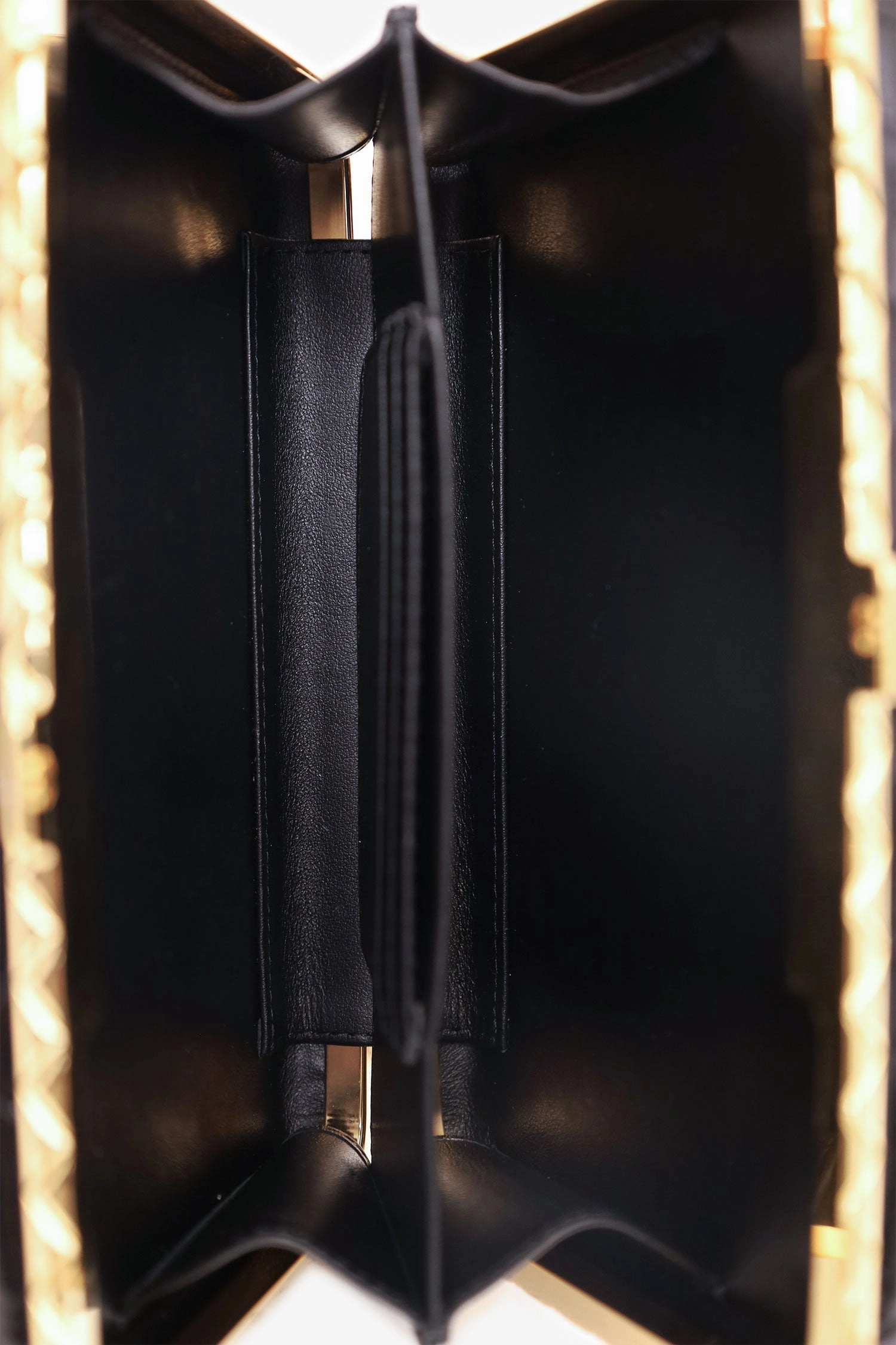 Chanel 2021 Black Patent Quilted Box On Chain Bag