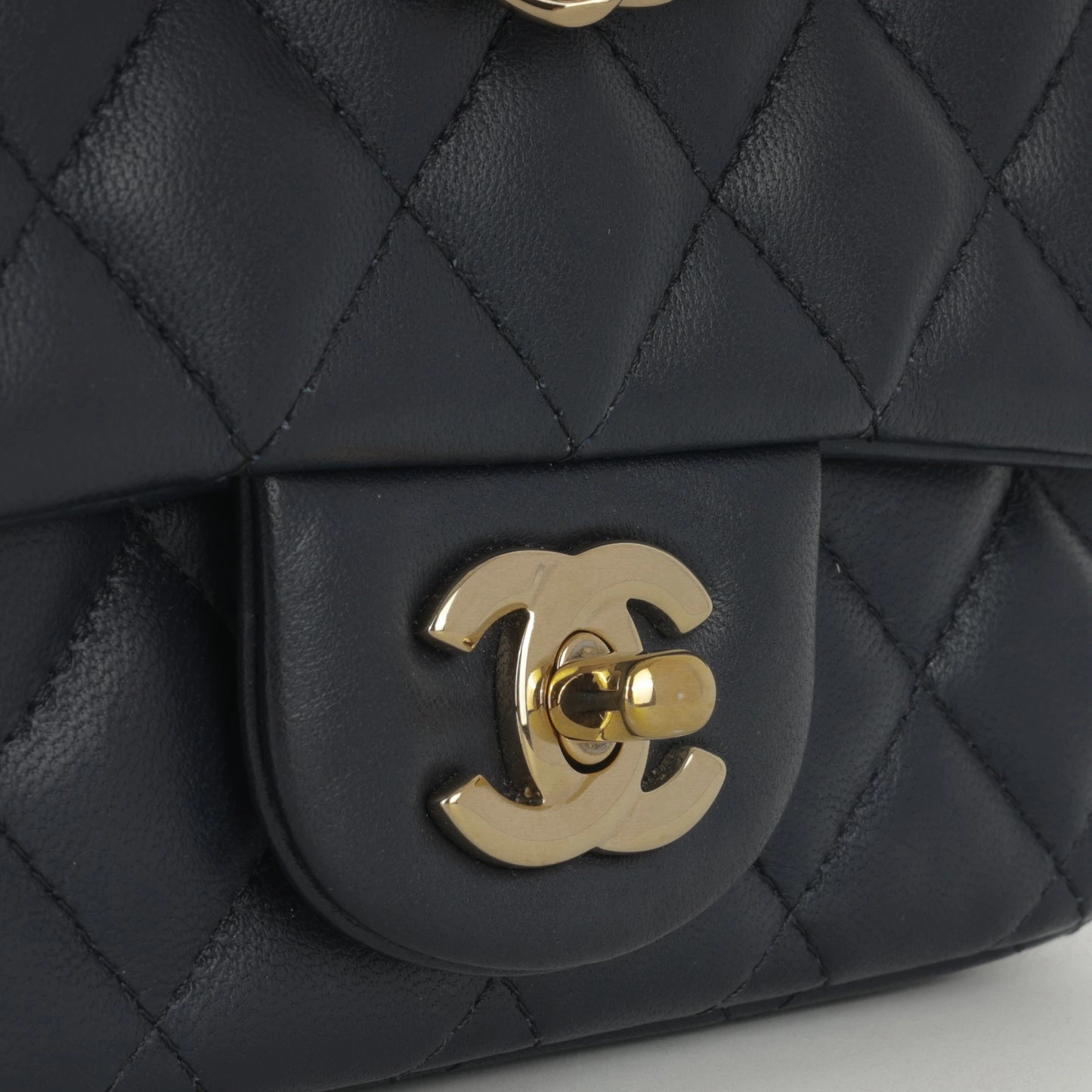 Chanel - Mini Square - Navy Lambskin CGHW - Pre Loved - 2019