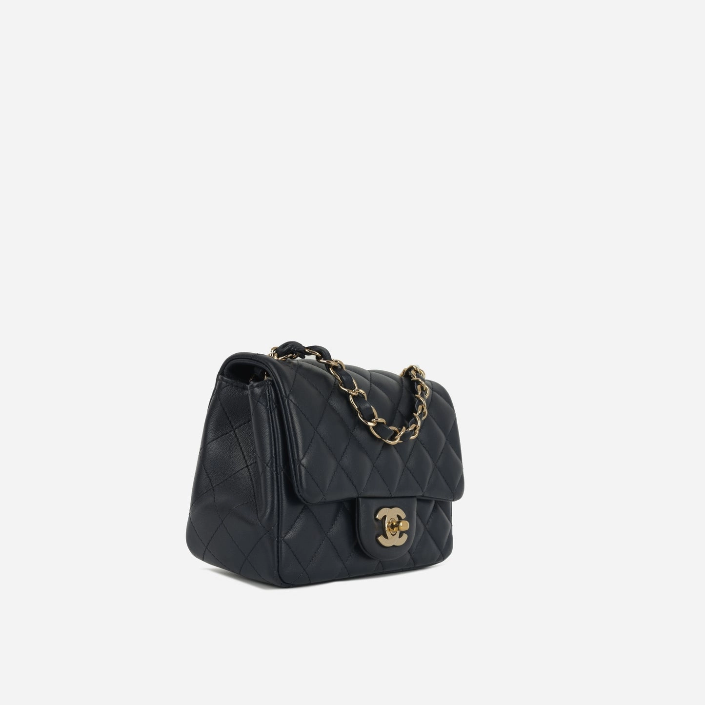 Chanel - Mini Square - Navy Lambskin CGHW - Pre Loved - 2019