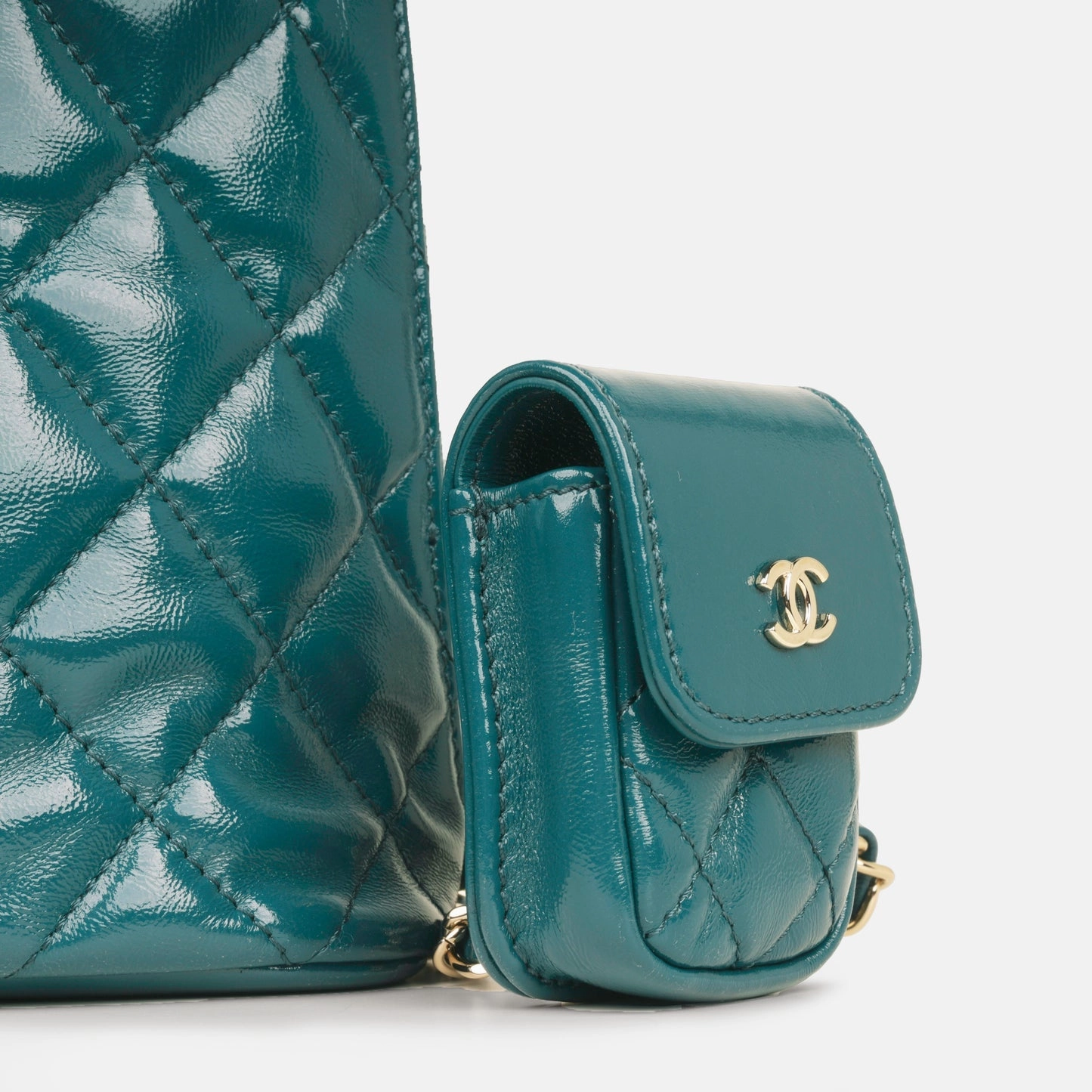 Chanel - My Pocket Backpack - Teal Glazed Calfskin CGHW - 2022 - Pre-Loved