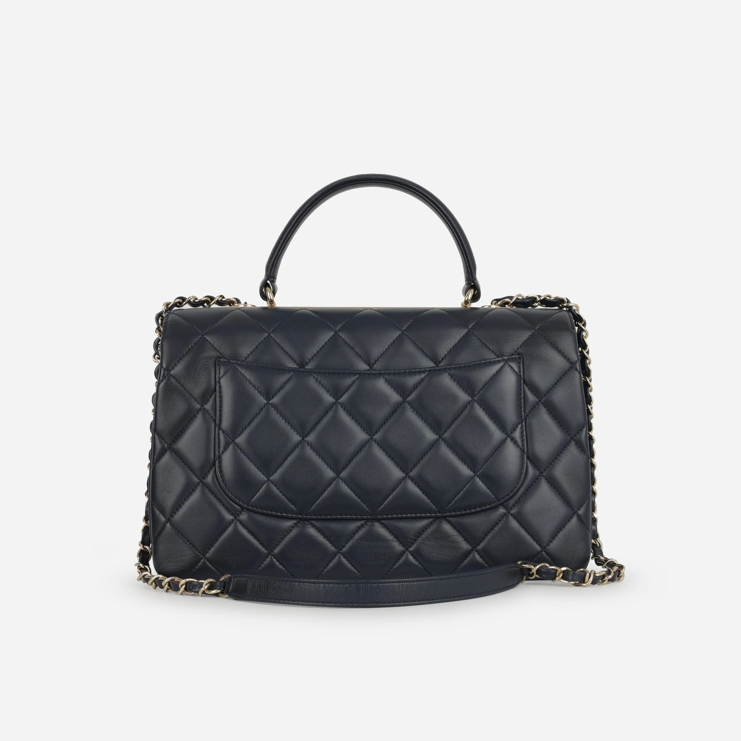 Chanel - Trendy CC Flap Bag - Medium - Navy Lambskin CGHW - 2017 - Pre-Loved