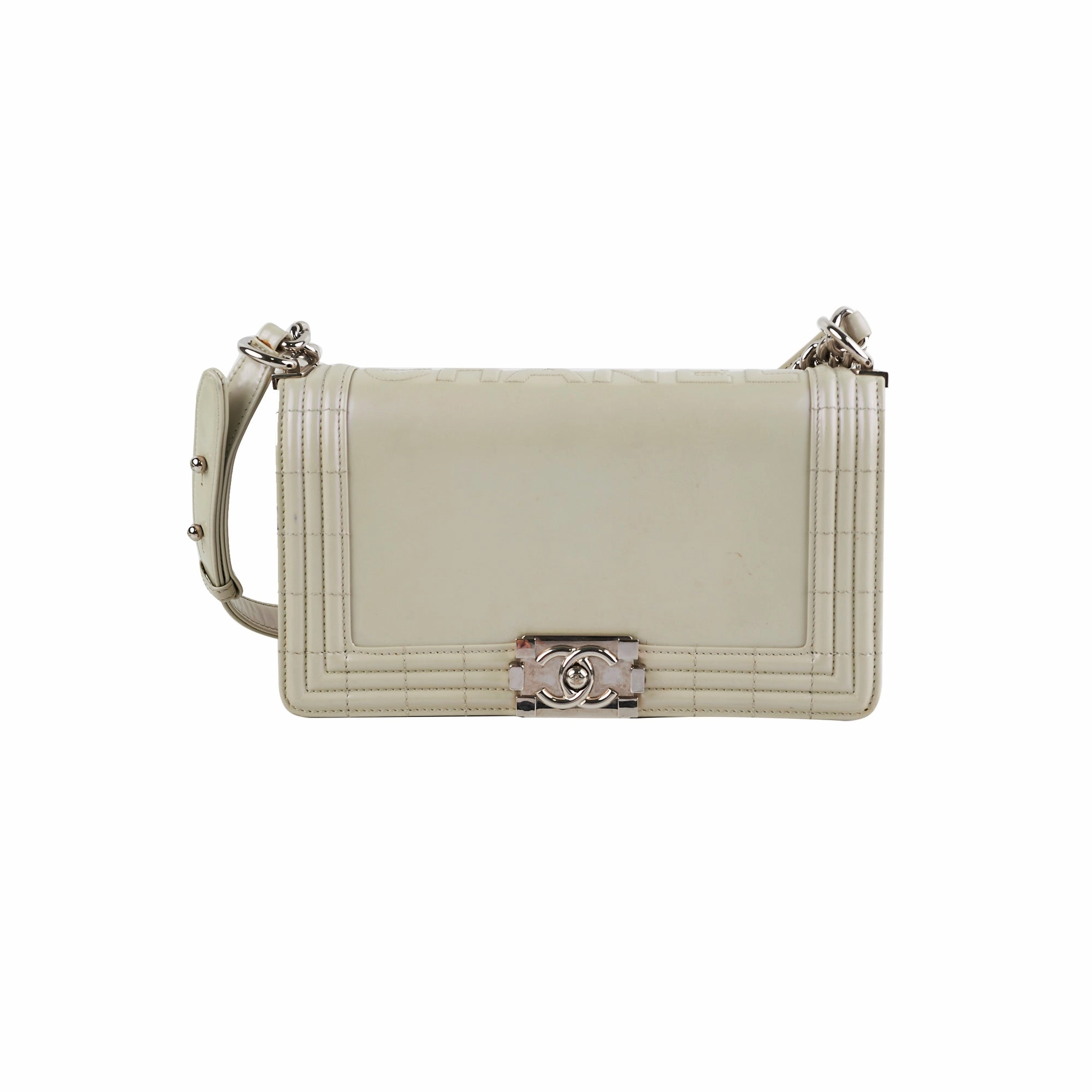 Chanel Boy Old Medium Iridiscent (Light grey)
