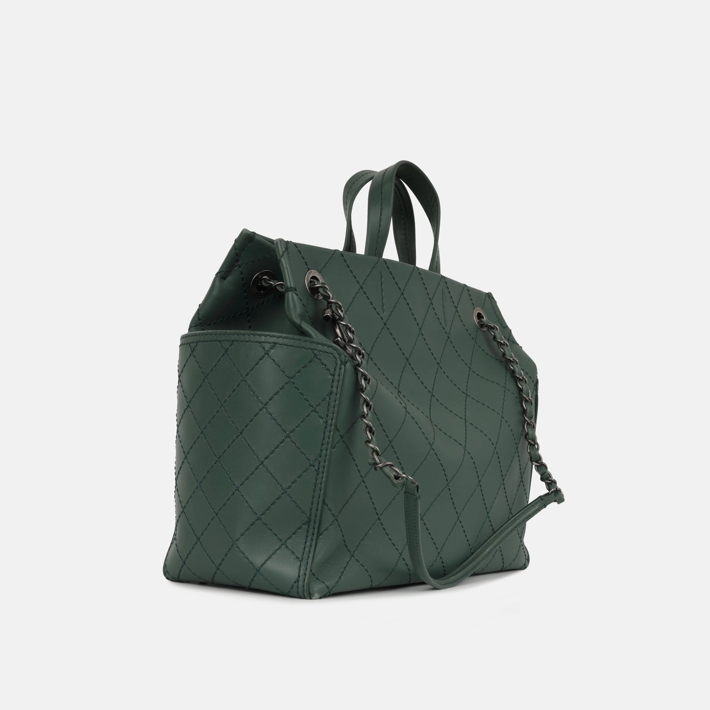 Chanel CC Pocket Tote Teal Calfskin RHW