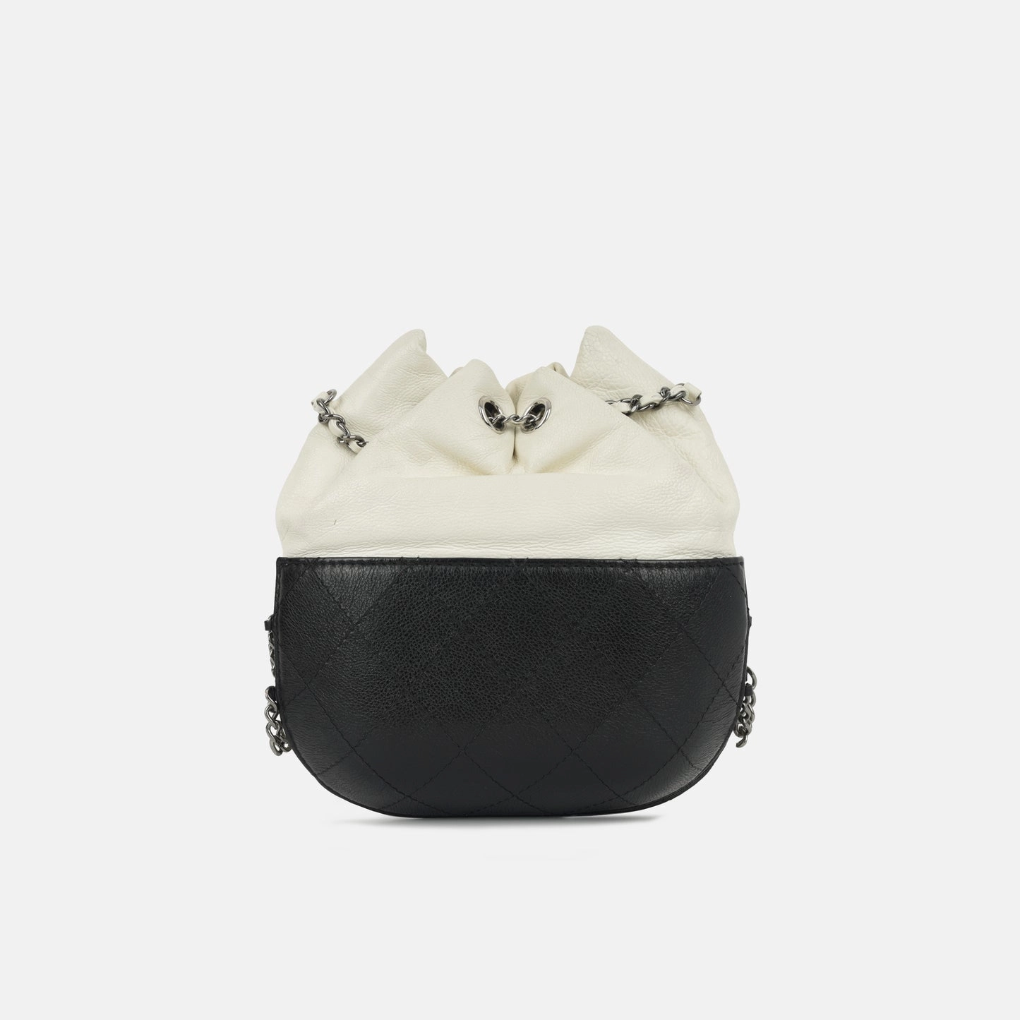 Chanel Chanel - Small Gabrielle Bucket Bag- White/Black Calfskin MHW - 2018 - Pre Loved