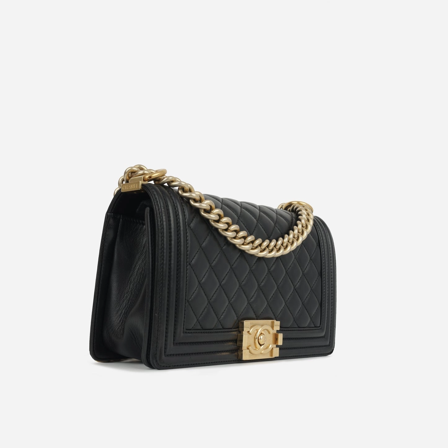 Chanel Chanel Old Medium Boy Bag - Black Lambskin GHW