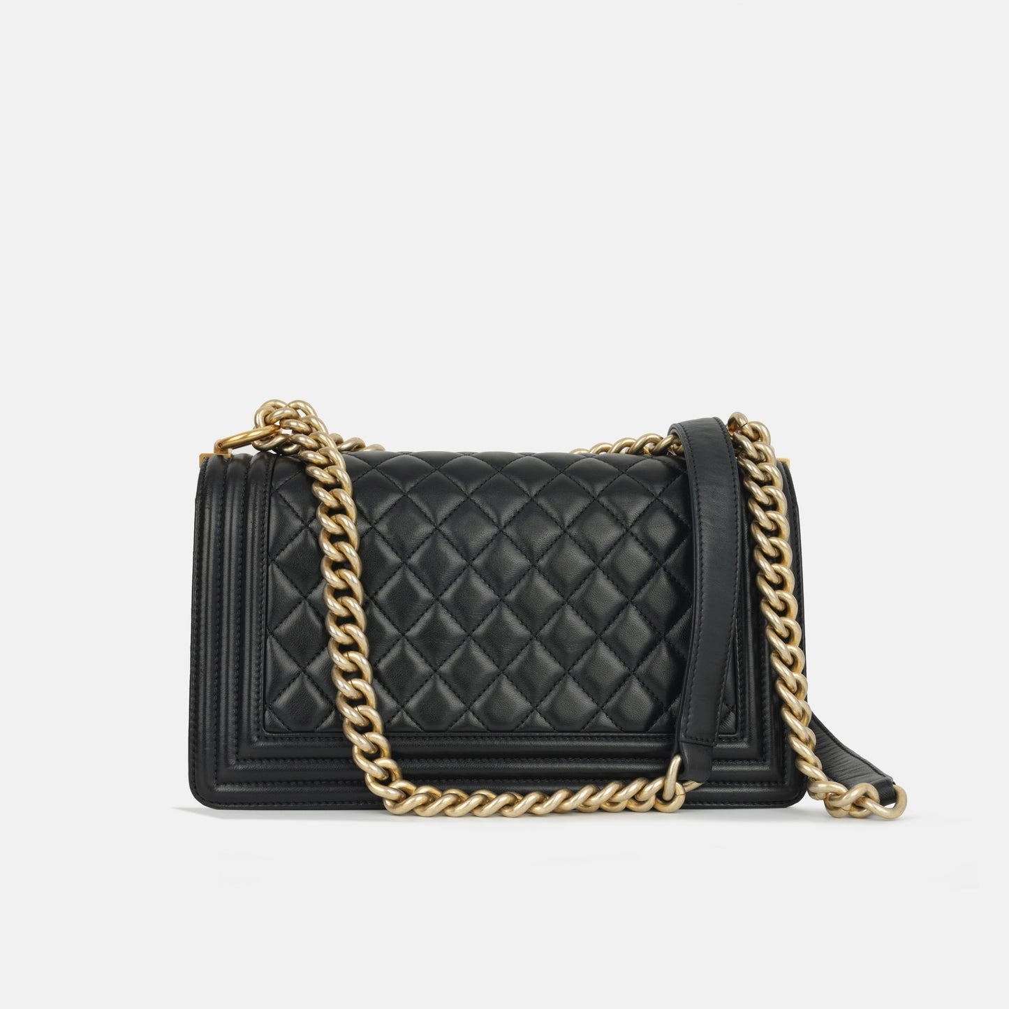 Chanel Chanel Old Medium Boy Bag - Black Lambskin GHW