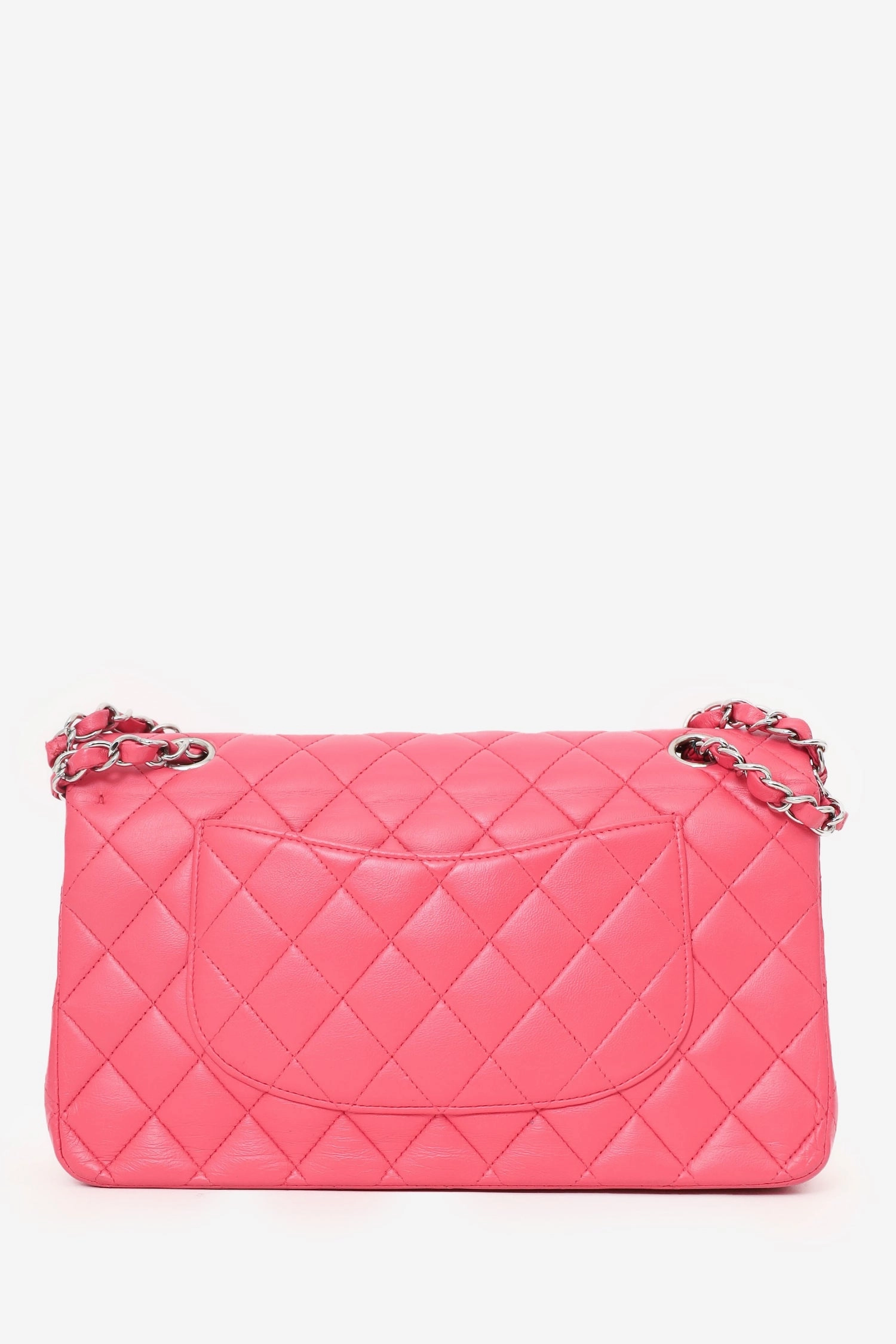 Chanel? Dark Pink Lambskin Medium Double Flap Bag 'Refurbished'