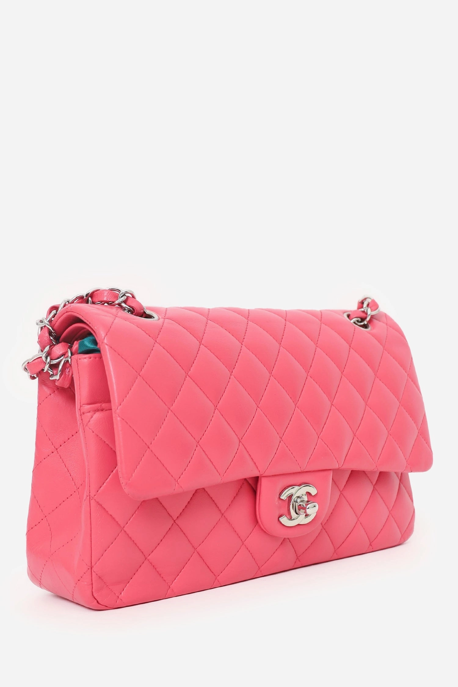Chanel? Dark Pink Lambskin Medium Double Flap Bag 'Refurbished'