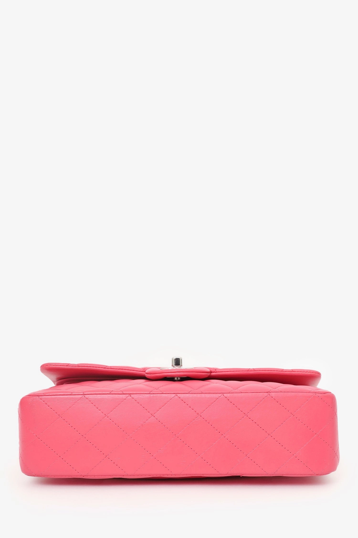 Chanel? Dark Pink Lambskin Medium Double Flap Bag 'Refurbished'