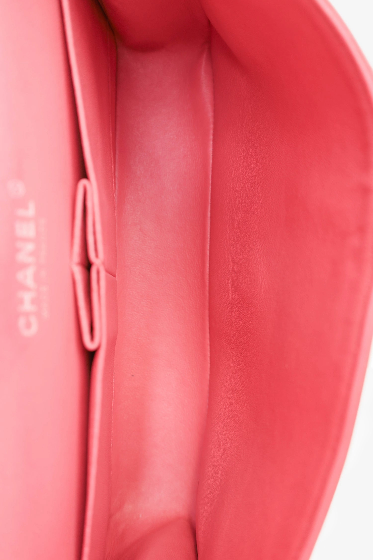 Chanel? Dark Pink Lambskin Medium Double Flap Bag 'Refurbished'