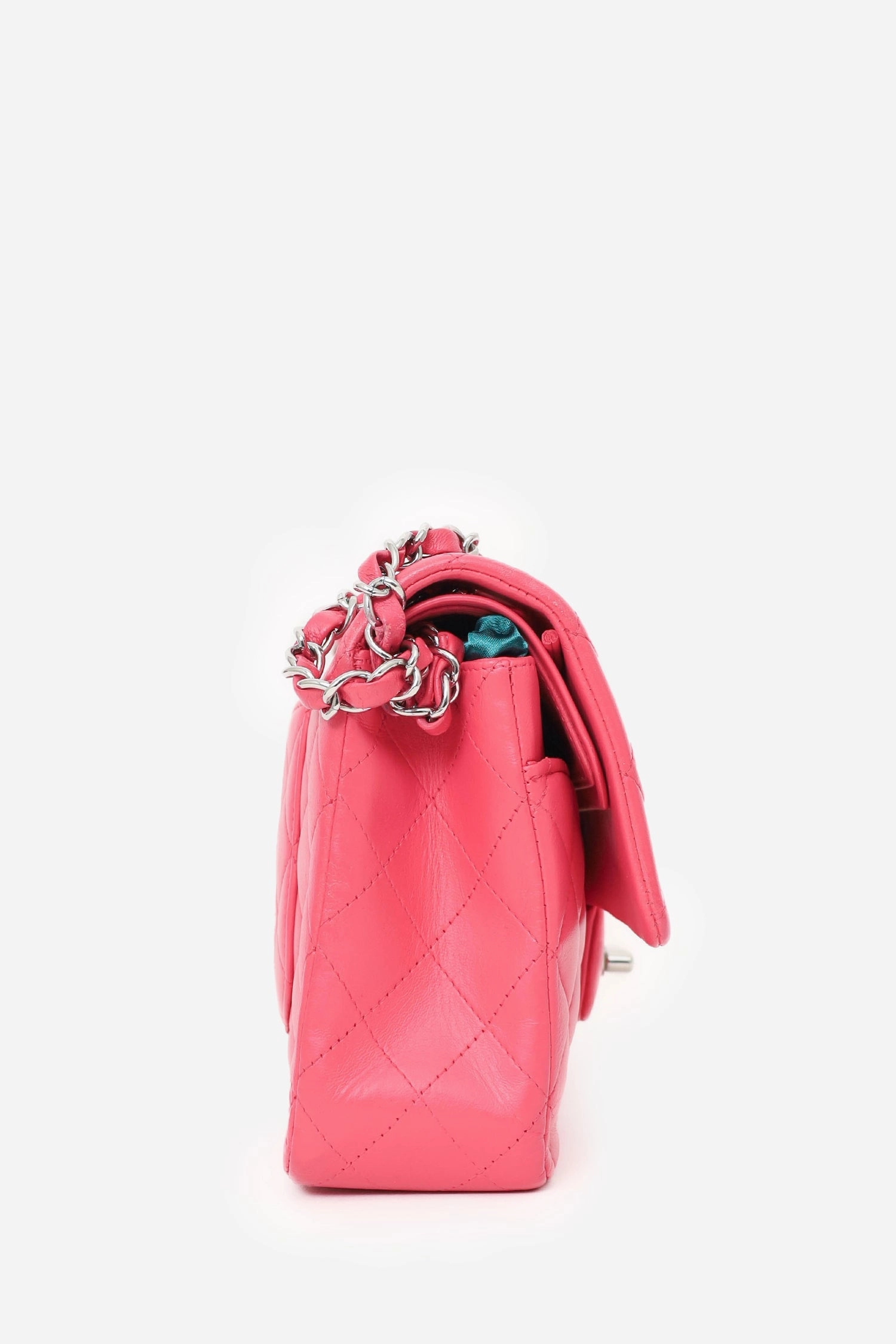 Chanel? Dark Pink Lambskin Medium Double Flap Bag 'Refurbished'