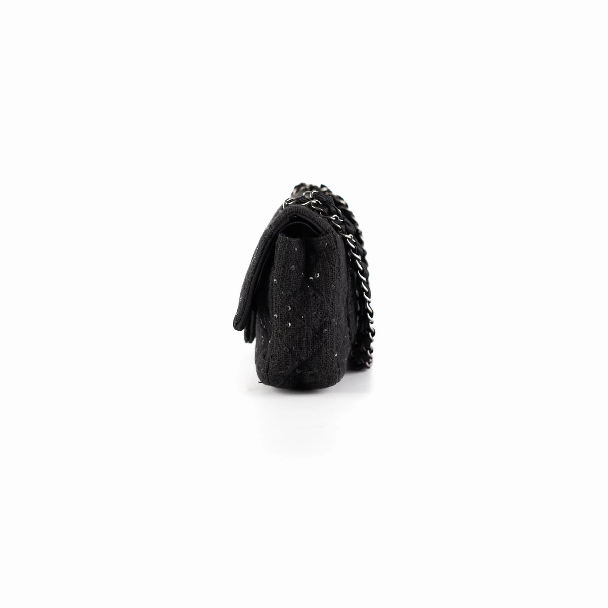 Chanel Quilted Sequins Tweed Flap Bag