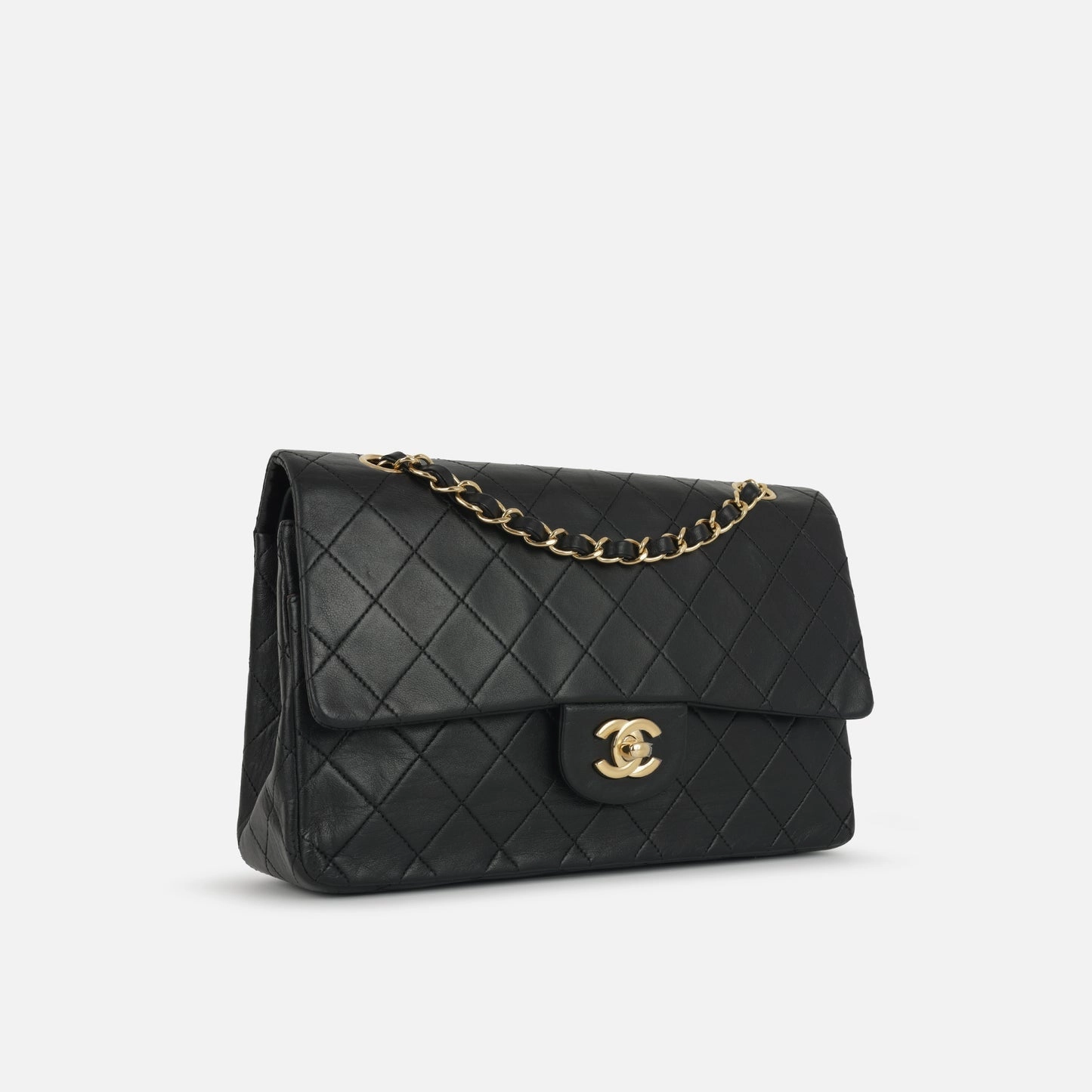 Chanel Vintage Medium Classic Flap - Black Lambskin GHW - 1989/1991 - Pre-Loved