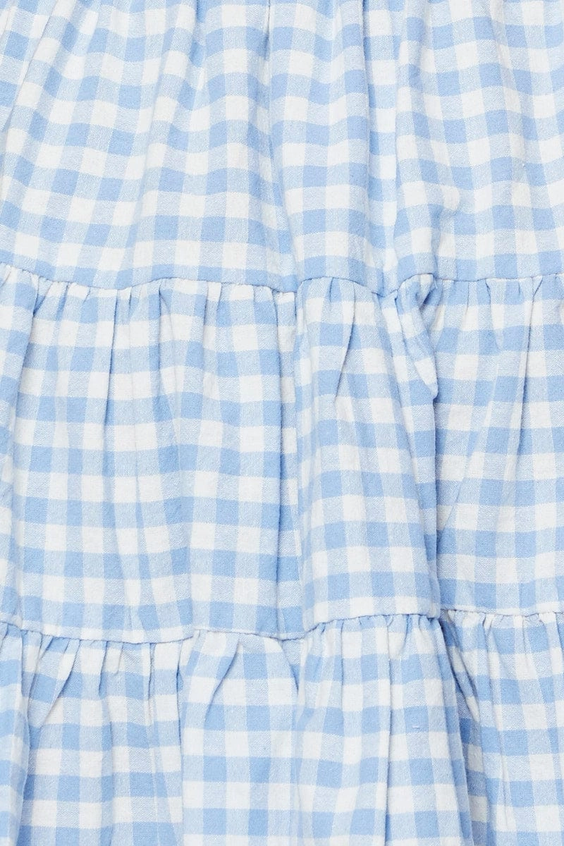 Check Flare Skirt Mini High Rise