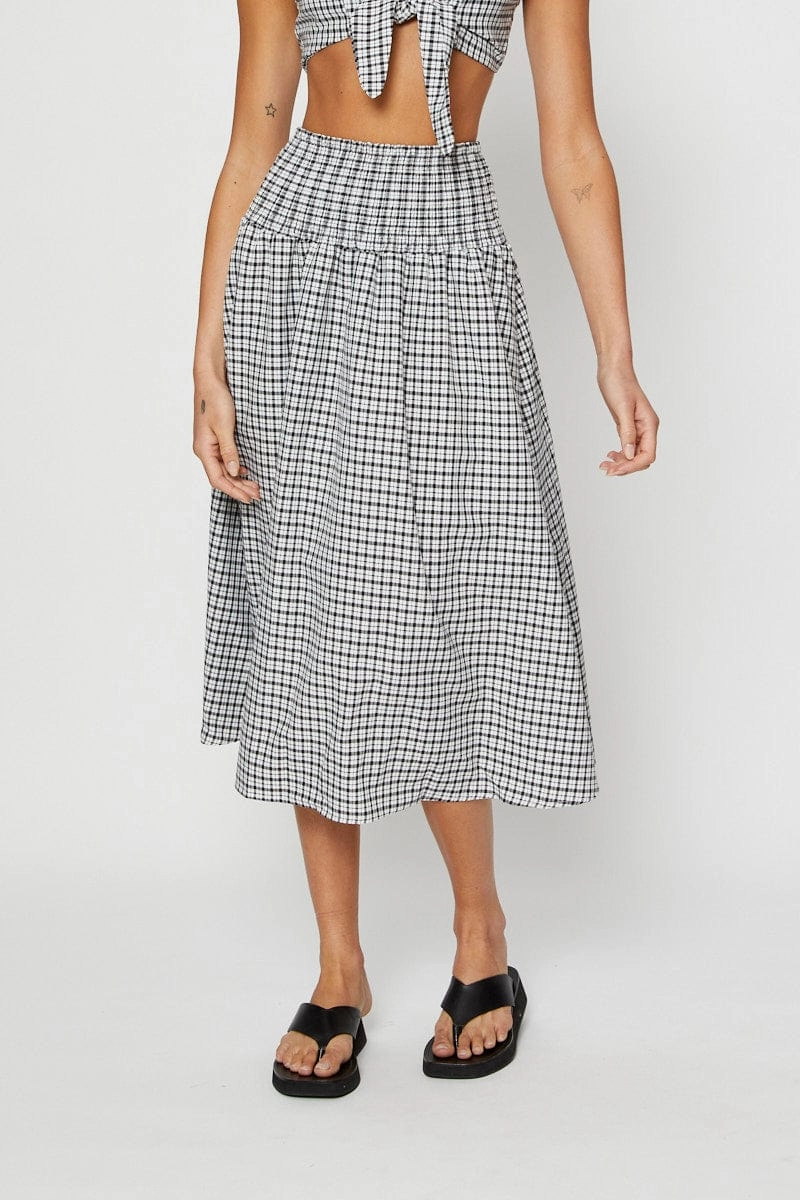 Check Midi Skirt