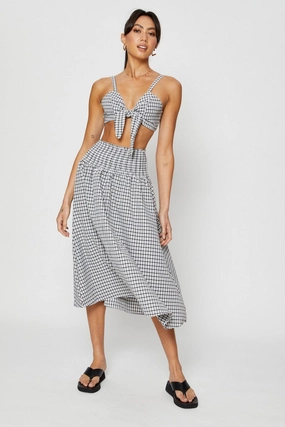 Check Midi Skirt