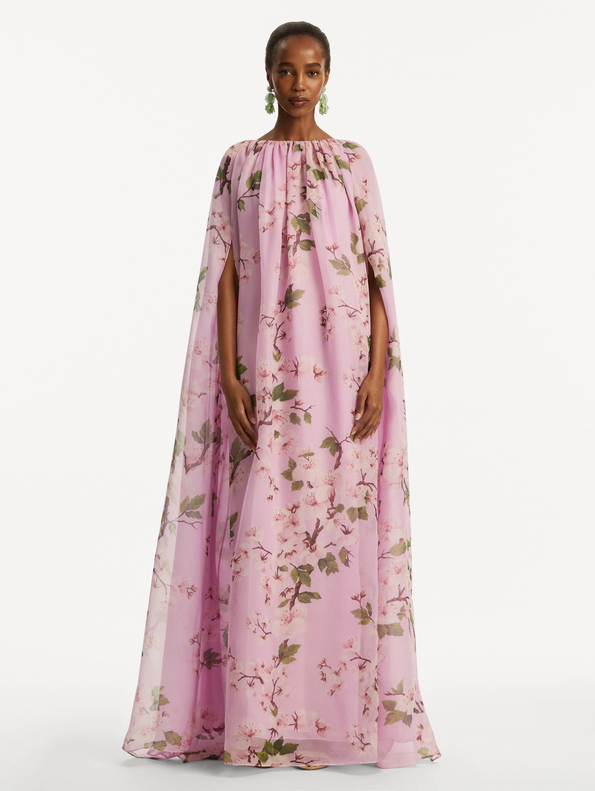 Cherry Blossom Chiffon Caftan