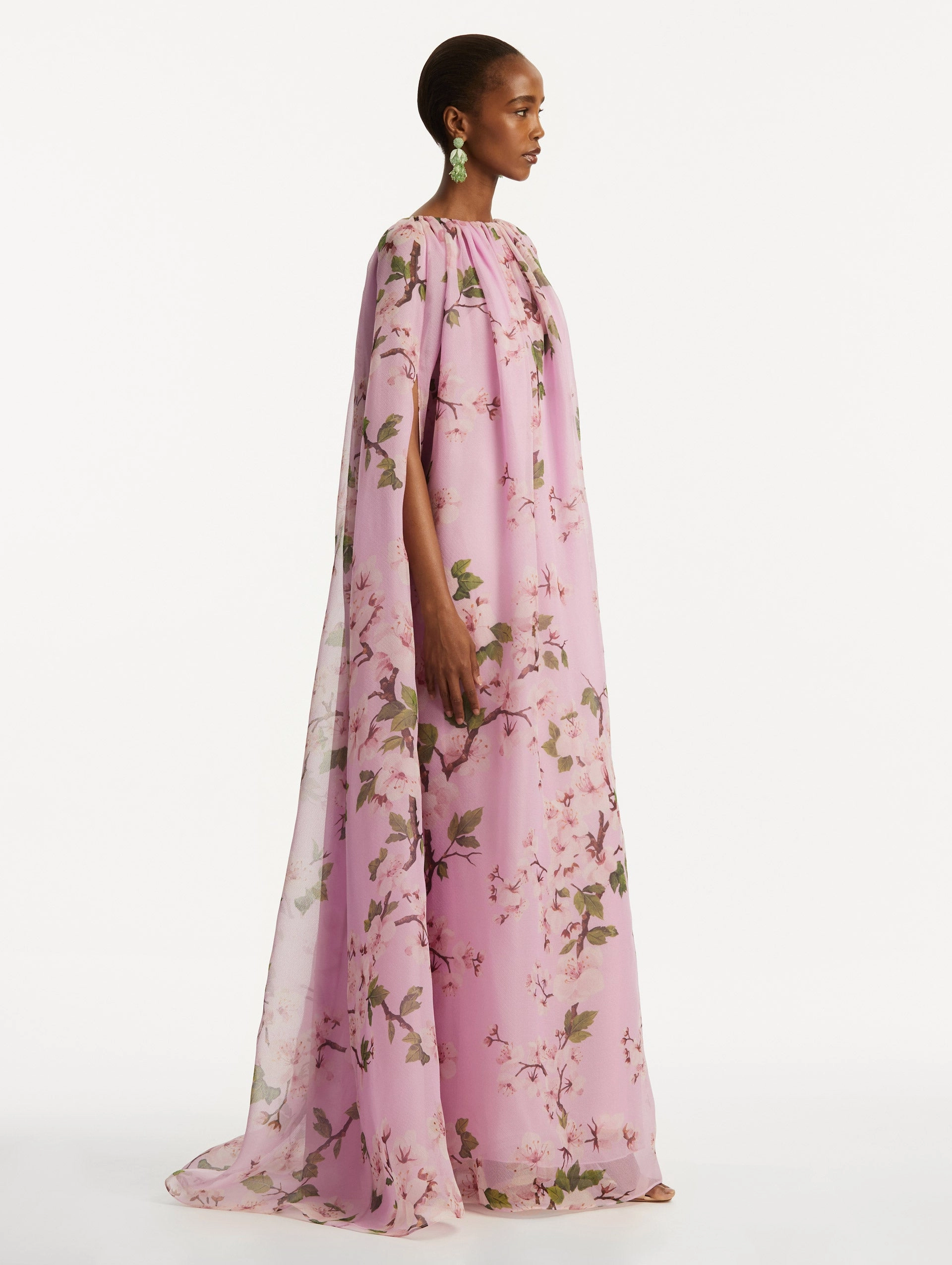 Cherry Blossom Chiffon Caftan