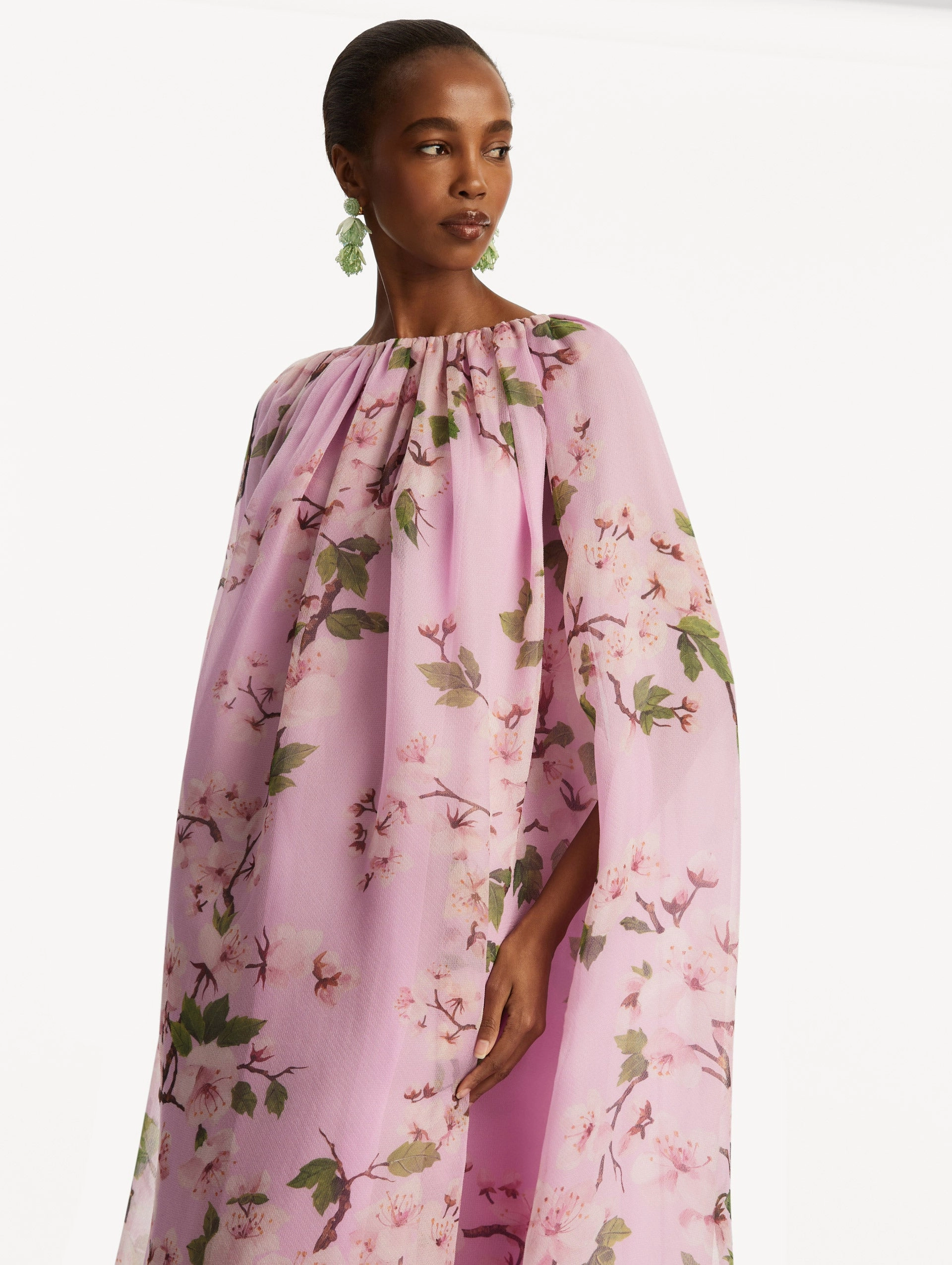 Cherry Blossom Chiffon Caftan