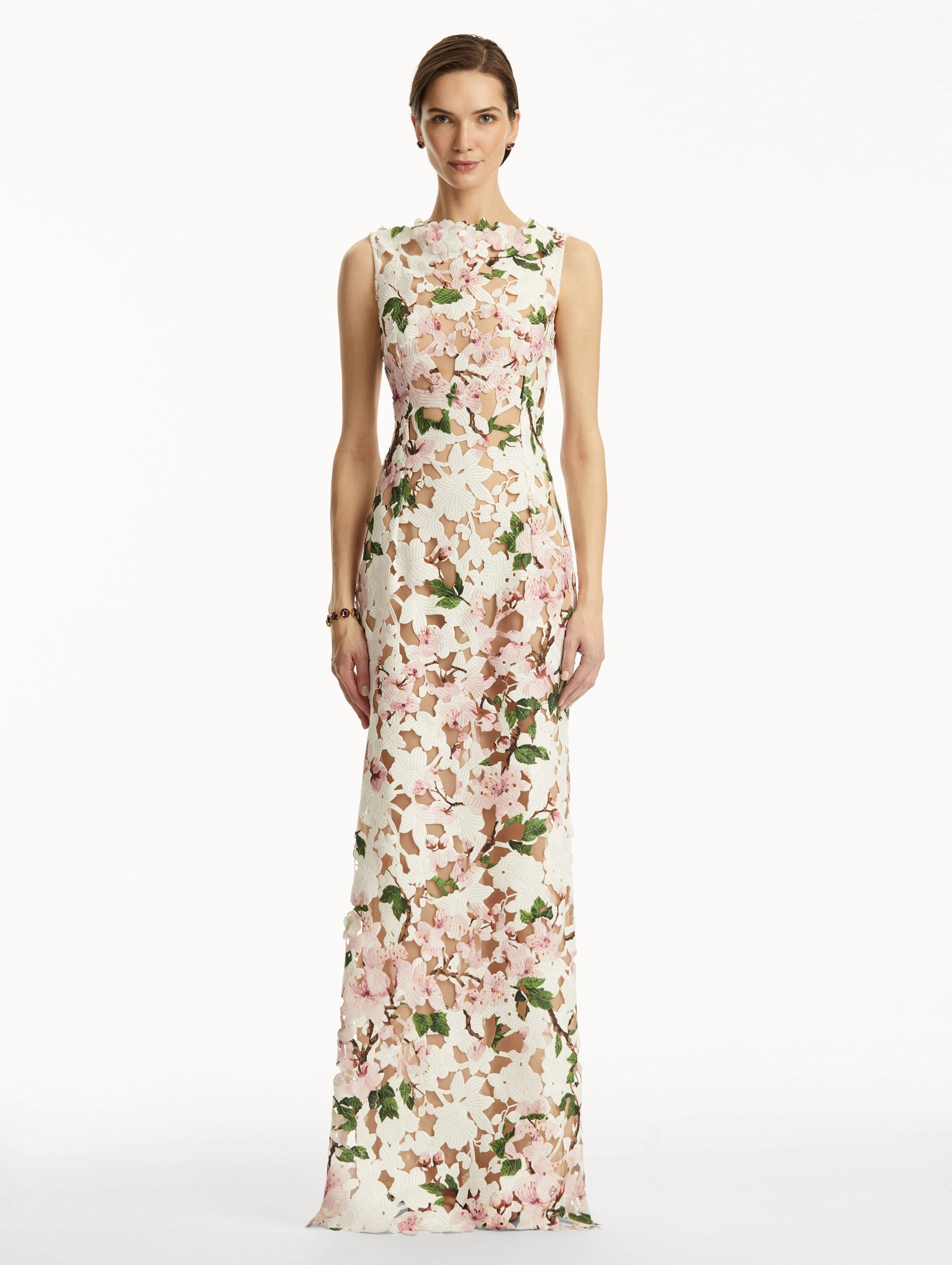 Cherry Blossom Guipure Gown