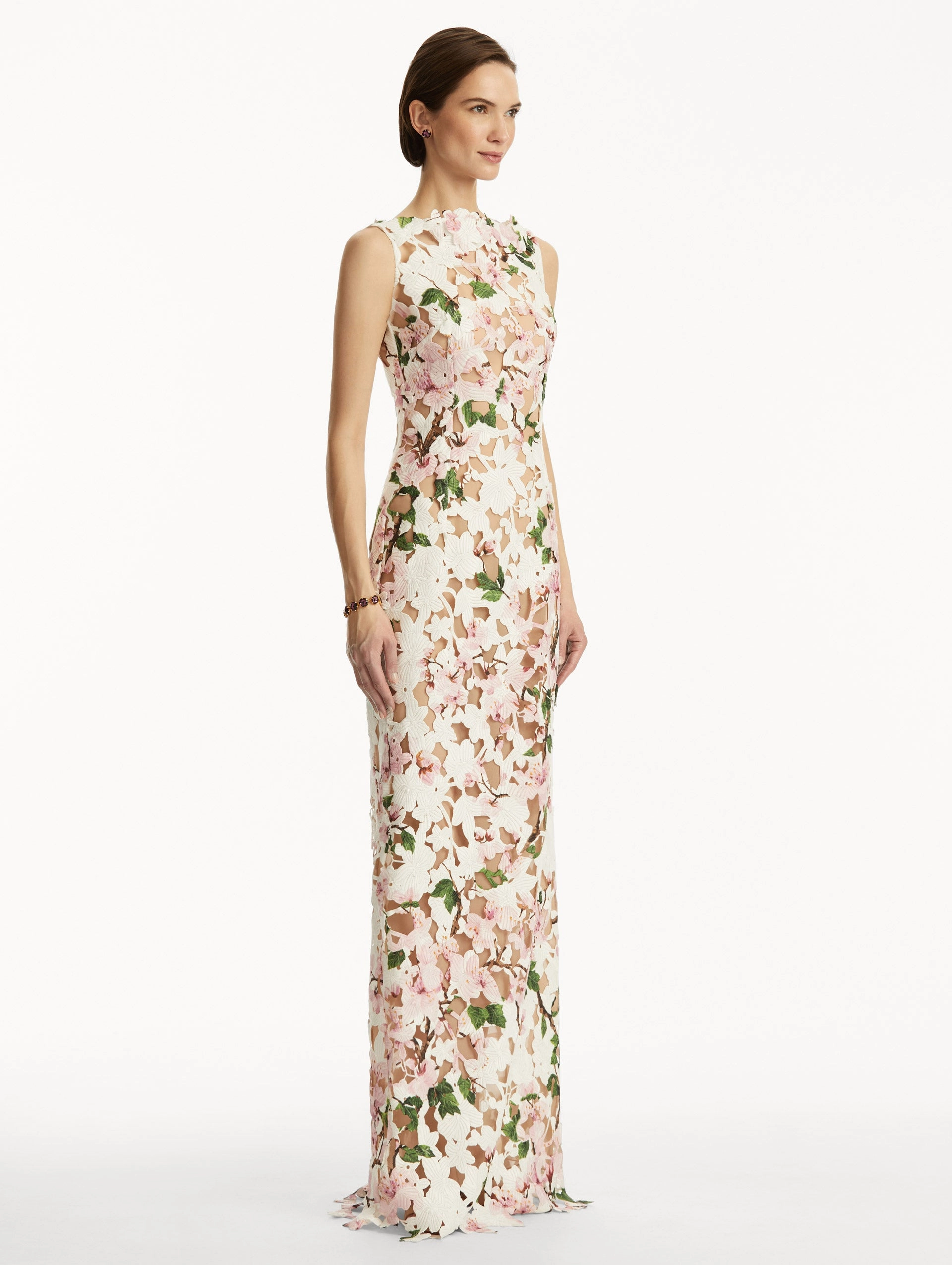Cherry Blossom Guipure Gown