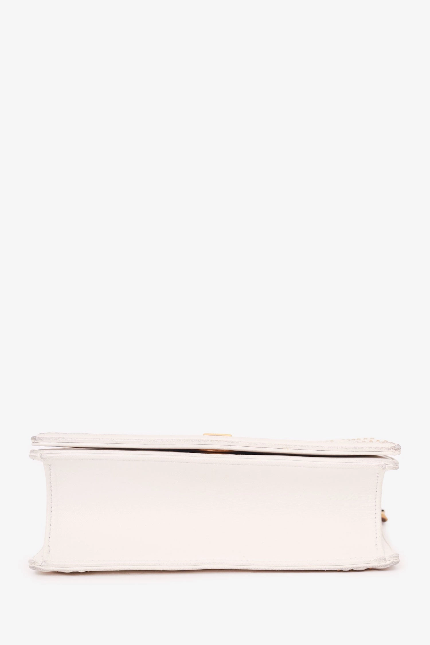 Christian Dior 2018 White Leather Studded Diorama Small Shoulder Bag