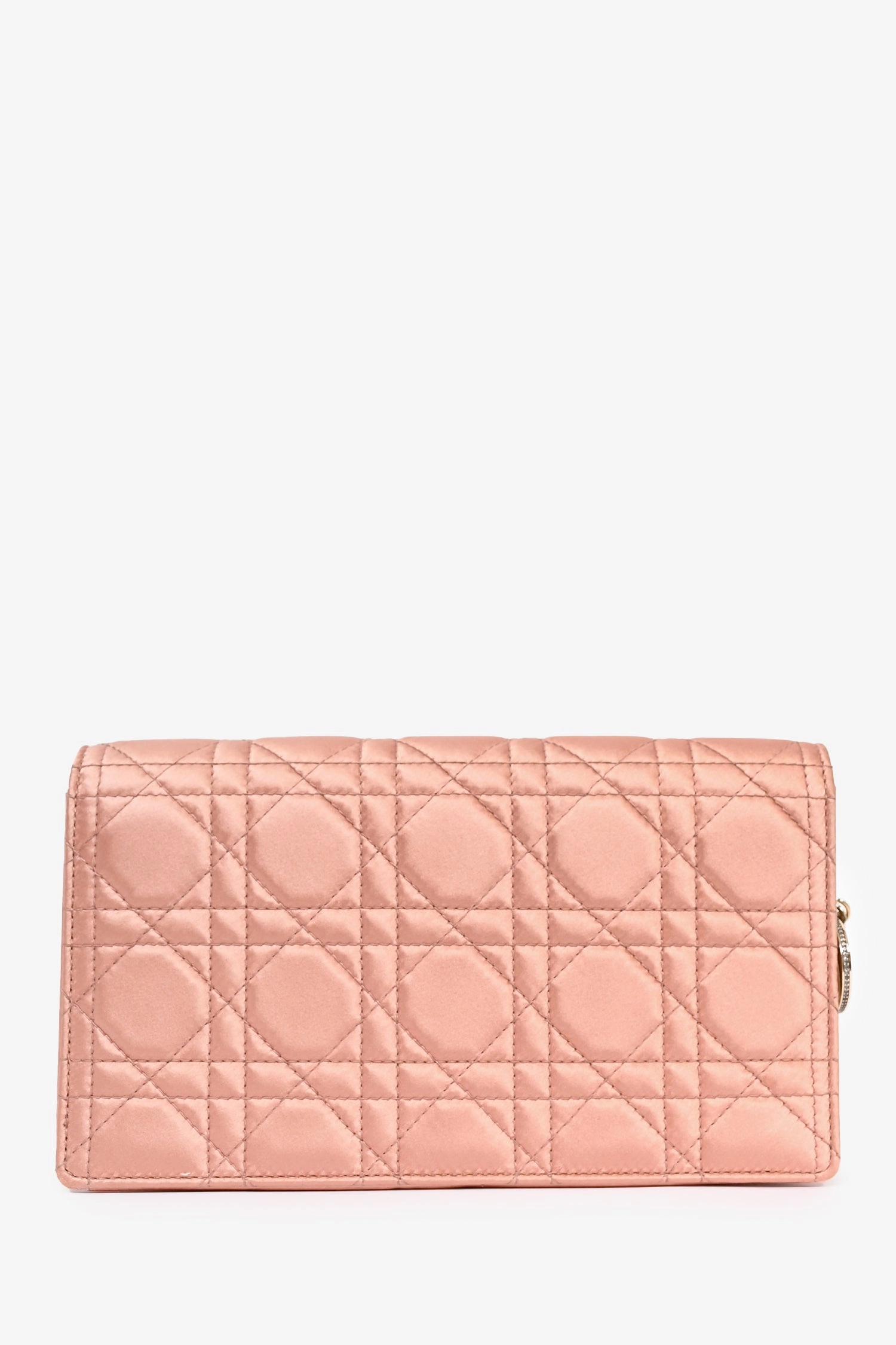 Christian Dior 2019 Pink Satin Cannage Wallet on Chain