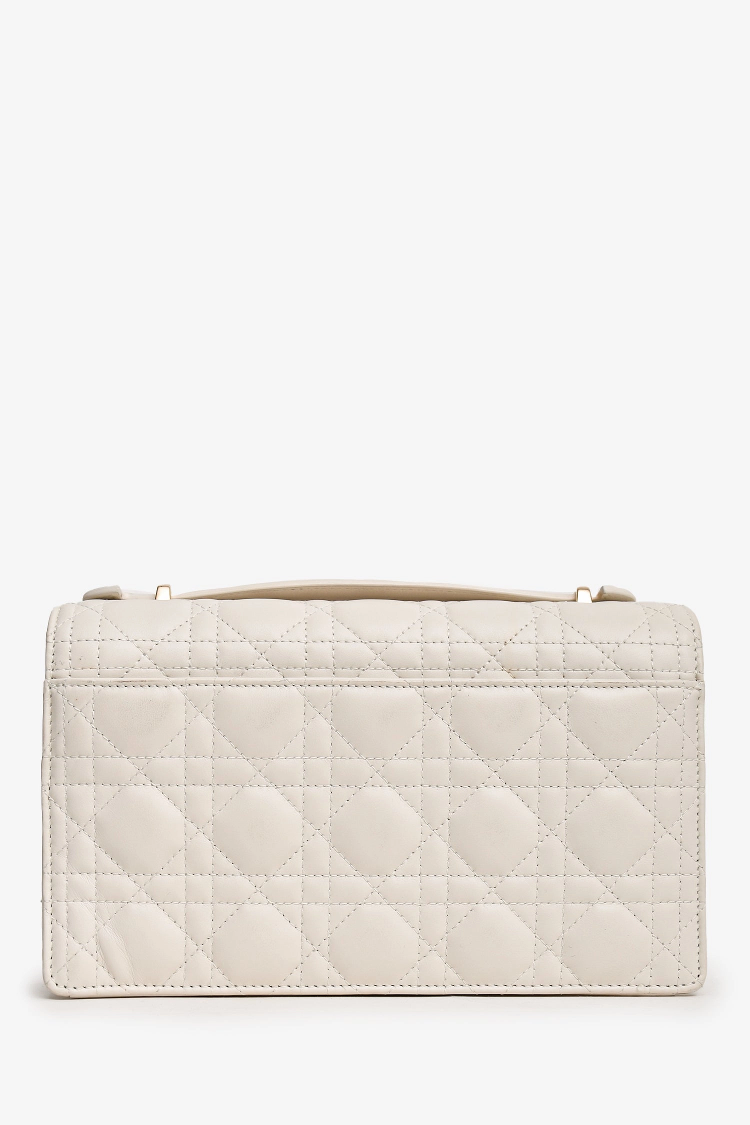 Christian Dior 2024 White Leather Cannage My Dior Top Handle Bag