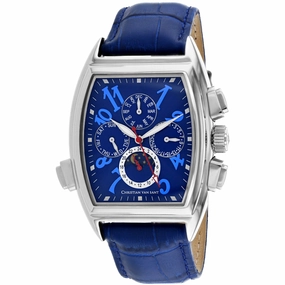 Christian Van Sant Men's Watch - Grandeur Automatic Blue Dial Leather Strap | CV2135