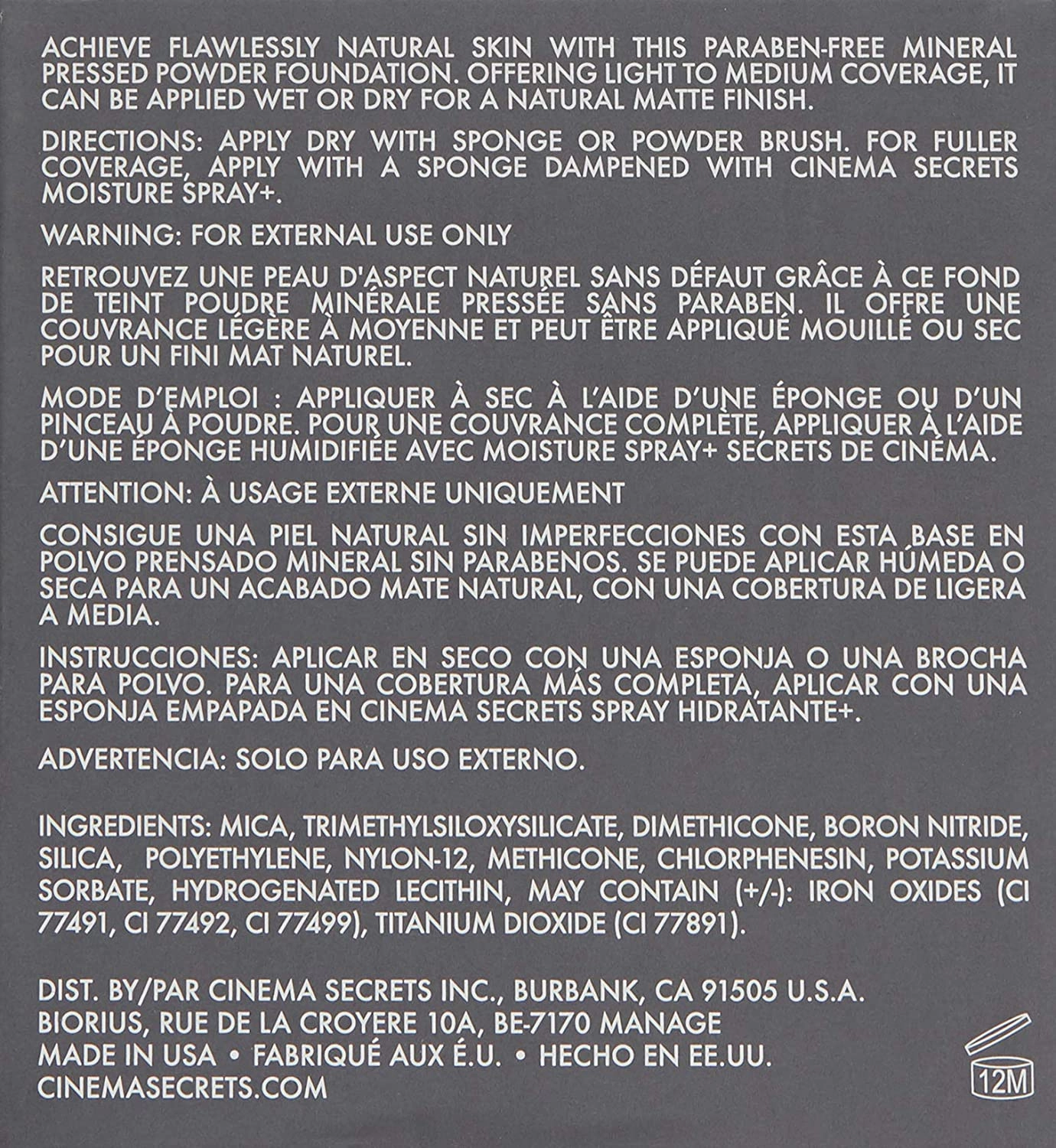 CINEMA SECRETS Pro Cosmetics Dual Fx Foundation Powder, Caramel
