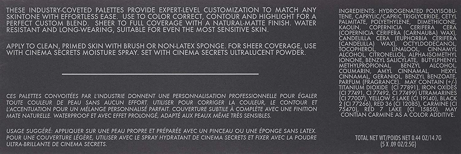 CINEMA SECRETS Pro Cosmetics Ultimate Foundation 5-In-1 Pro Palette, 500A Series