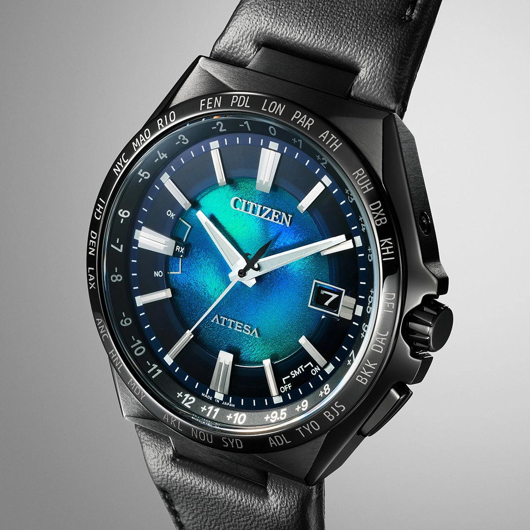 Citizen Attesa Radio Controlled Eco-Drive Black Leather Strap Watch CB0215-18L