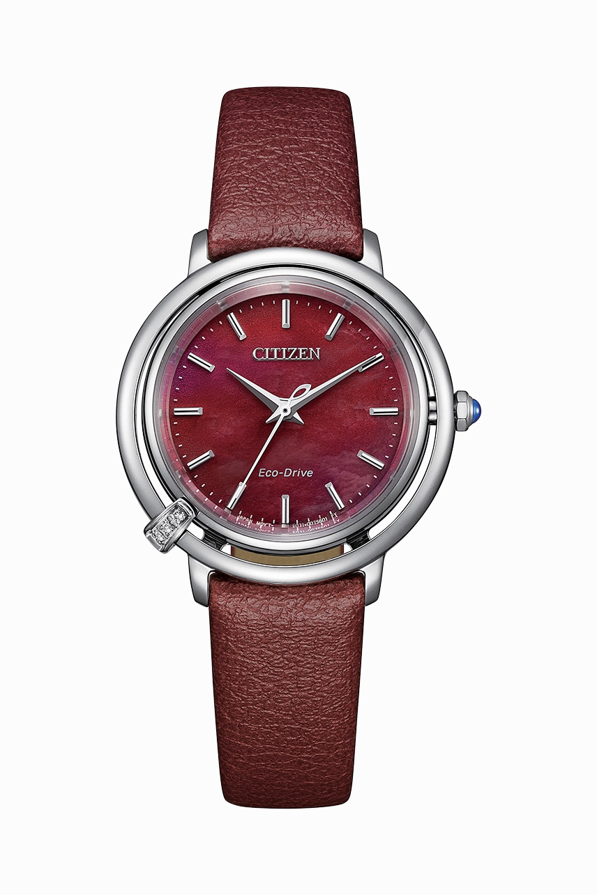 Citizen Eco-Drive Stainless Steel Red Dial Watch EM1090-78X