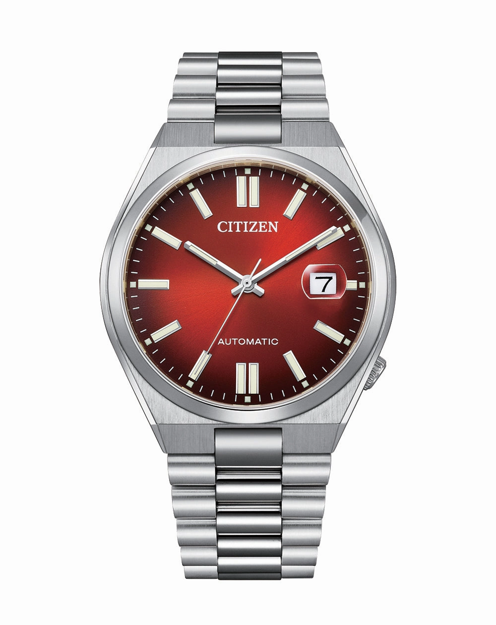 Citizen Tsuyosa Automatic Silver Stainless Steel Burgundy Dial Watch NJ0150-56W