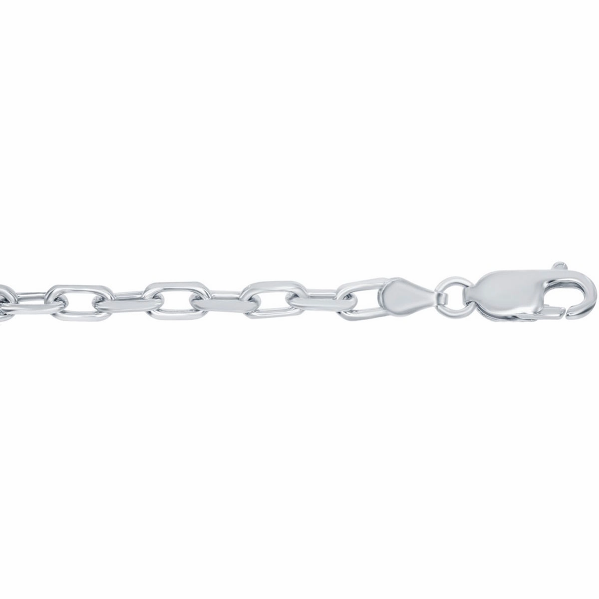 Classic Men's Chain - Rhodium Plated Sterling Silver 4.1mm Anchor, 24 inch | Q-5584-24