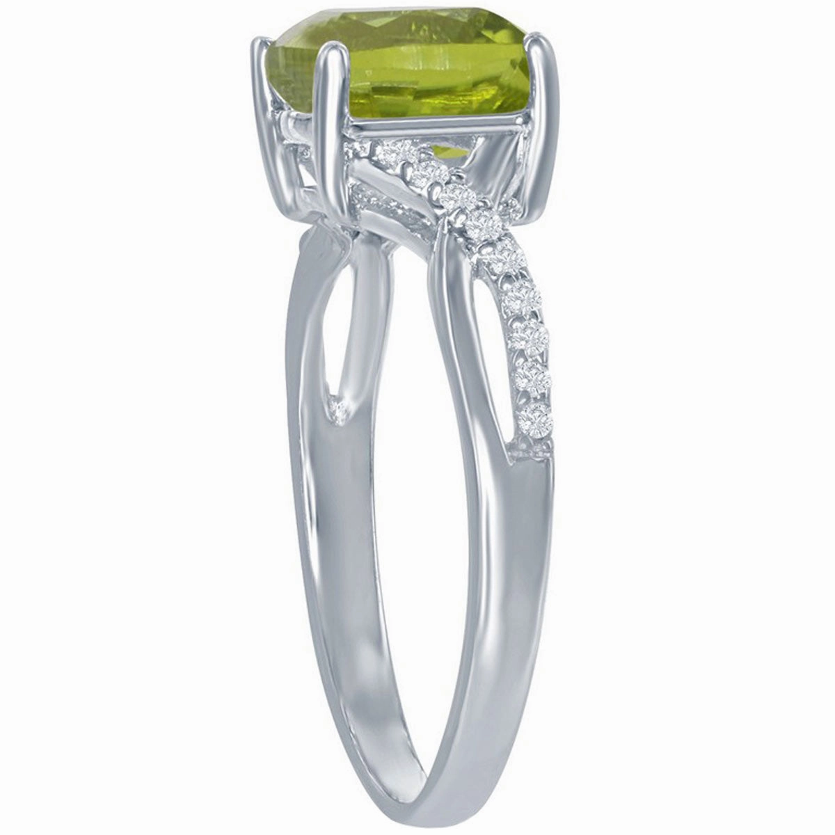 Classic Women's Citrine with White Topaz Gem Ring - W-1681