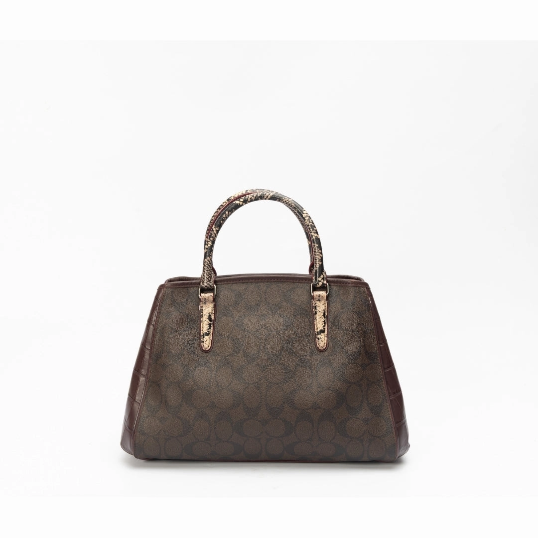Coach Croc Embossed Leather Sage Carryall Satchel
